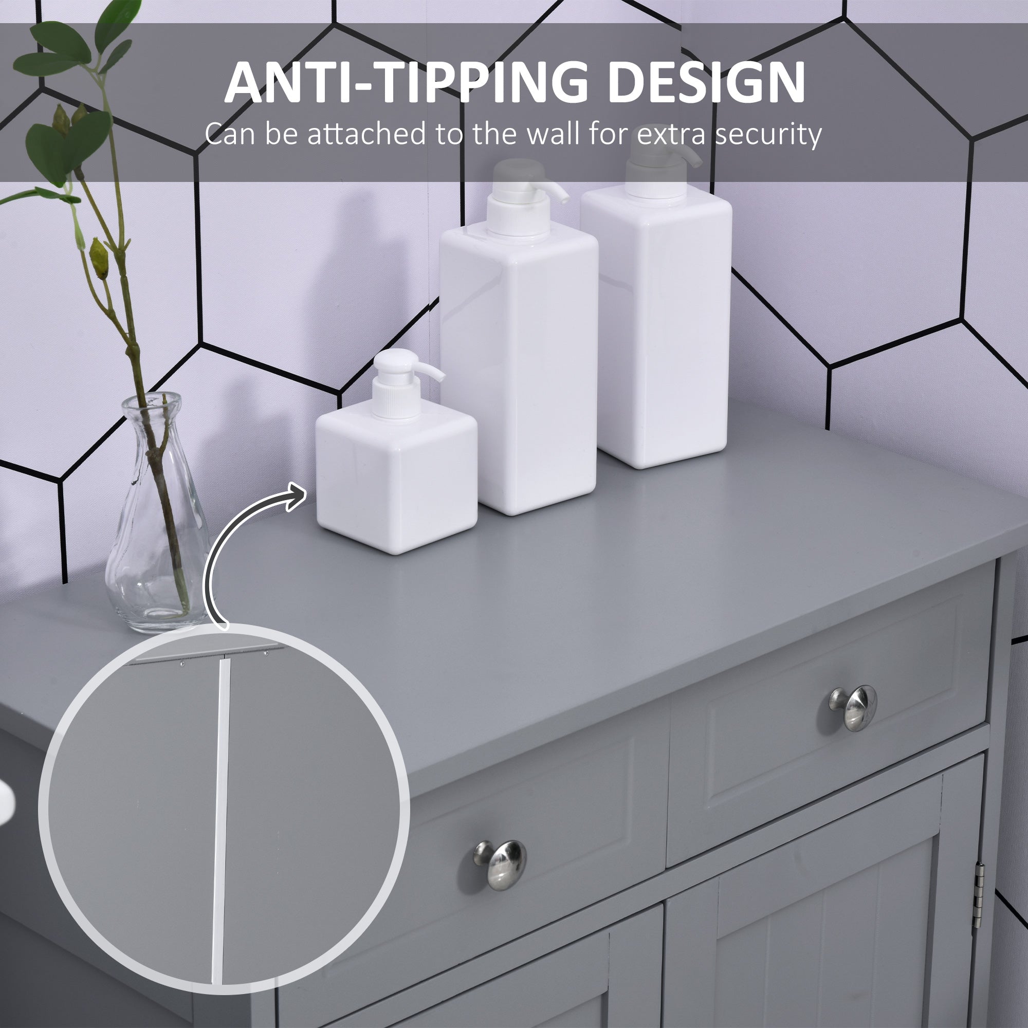 Grey Bathroom Floor Cabinet