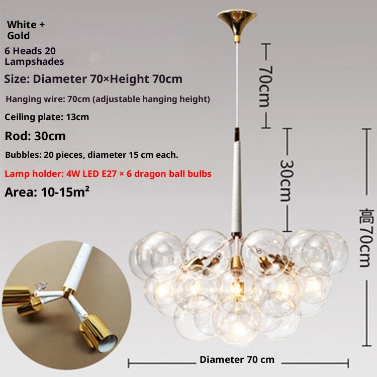 Children's Room Warm Creative Glass Chandelier