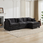 Black Chenille Double Sofa