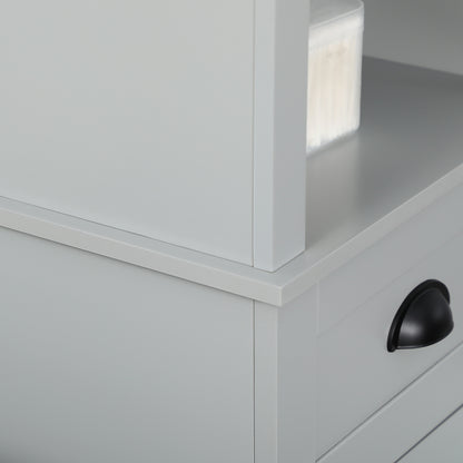 Slim Bathroom Storage Cabinet Door & Shelves Tower