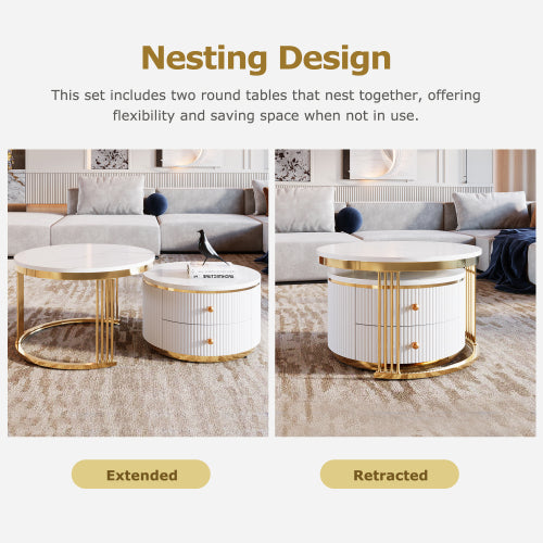 White Round Nesting Tables