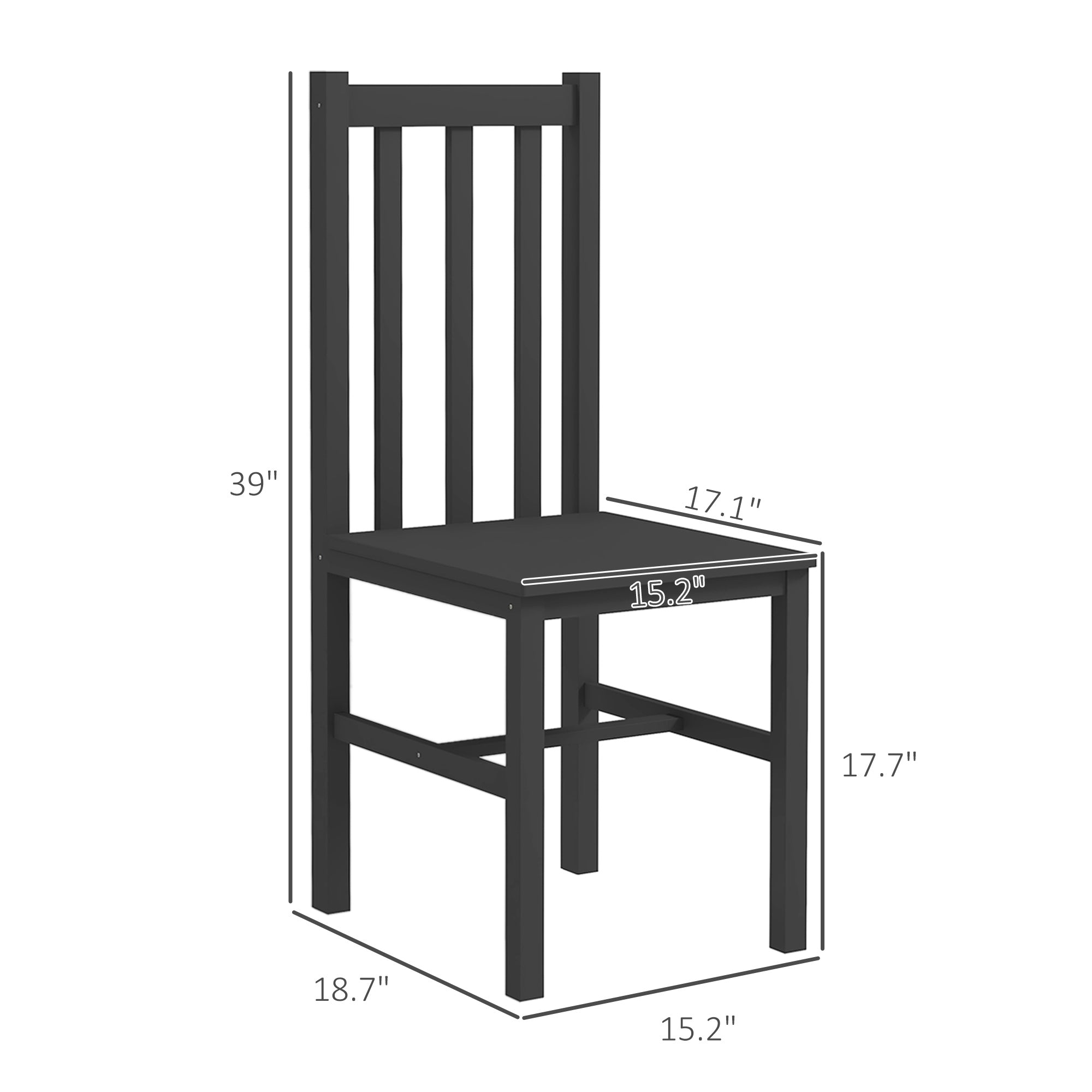 Wood Slatted Dining Chairs