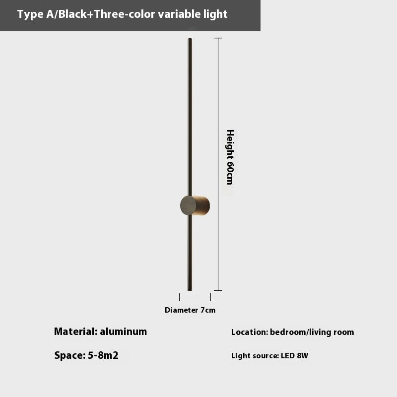 Rotatable Minimalist Strip Wall Lamp Simple Modern Living Room Wall Light Bulb