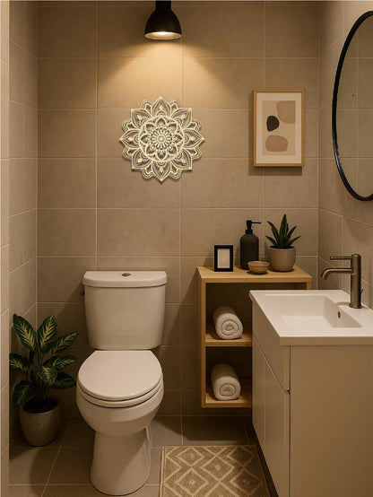 Hand-Hammered Moroccan Metal Mandala Wall Art - Bohemian Living Room Decor