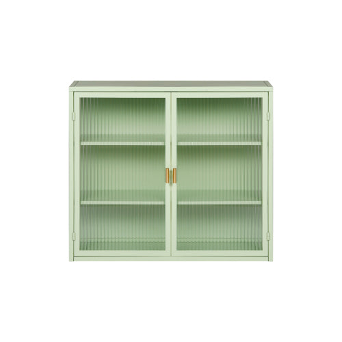 Modern Double Door Wall Cabinet With Glass Door With Three Levels Of Storage For Entrance Living Room, Bathroom, Dining Room, Mint Green Unavailable Platforms- Temu