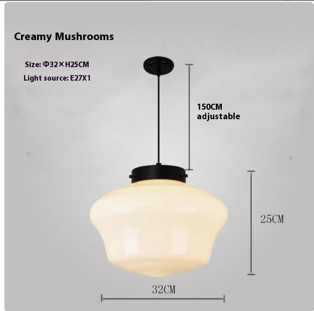 Simple Personality Retro Industrial Style Living Room Dining Room Single Head Cream Chandelier