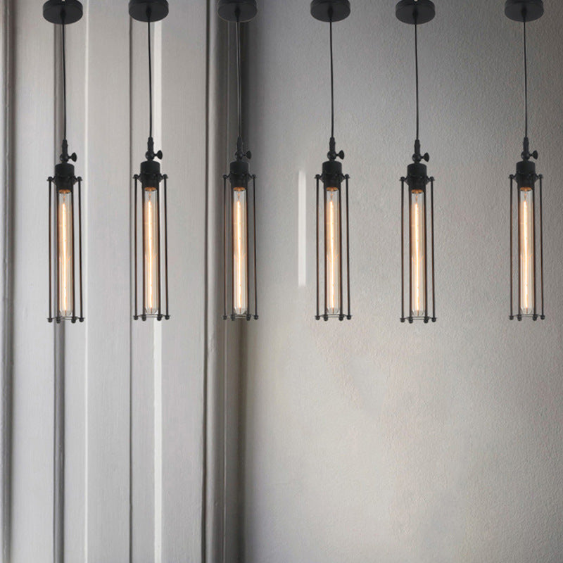 American Small Droplight Dining Table Wrought Iron Flute Simple