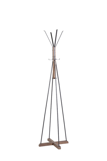 Reclaimed Wood   Metal Coat Rack With Hooks For Bedroom, Living Room