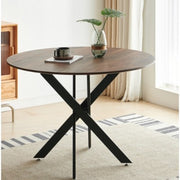 Wood Dining Table Round Pedestal For 4-6 People