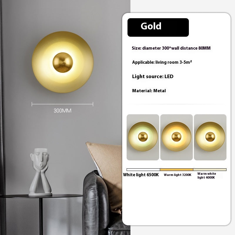 Bedroom Bedside Background Wall Round Led Wall Lamp