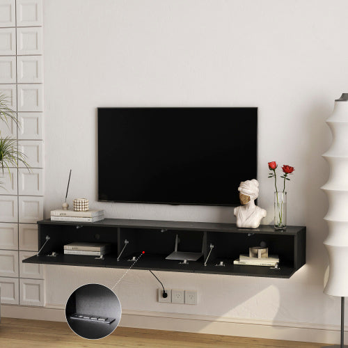 Black Gloss LED TV Stand