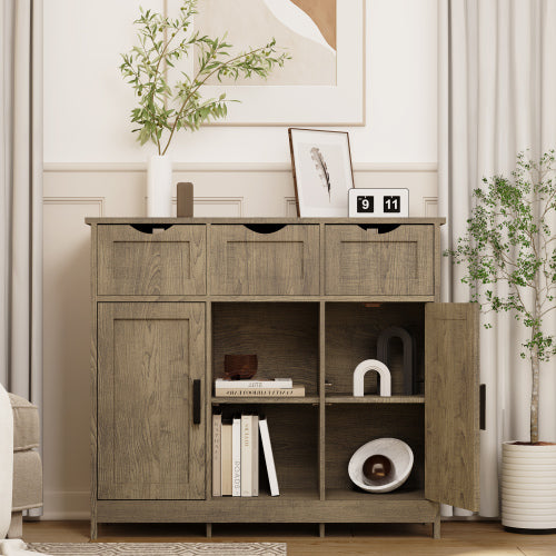 Gray Wooden Floor Cabinet