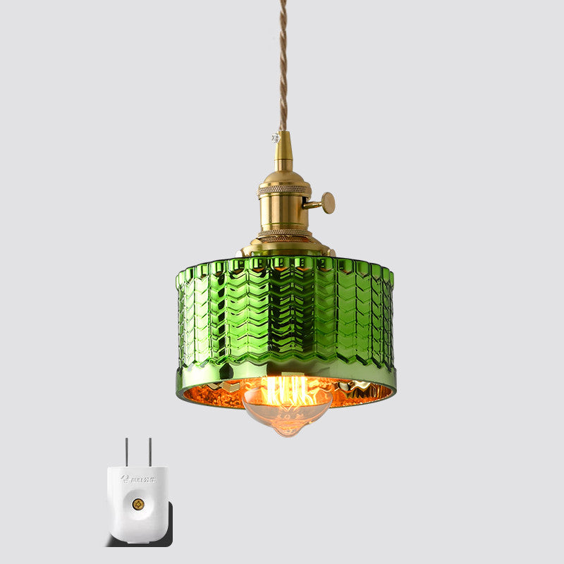Copper Glass Chandelier Retro Style Multi-Size