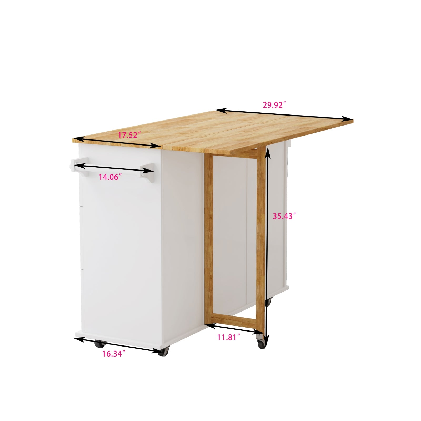 Black Rolling Kitchen Island