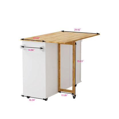 Kitchen Island Cart With Cabinet, 3 Drawers, Spice Rack, Towel Rack, 43.31  Wide