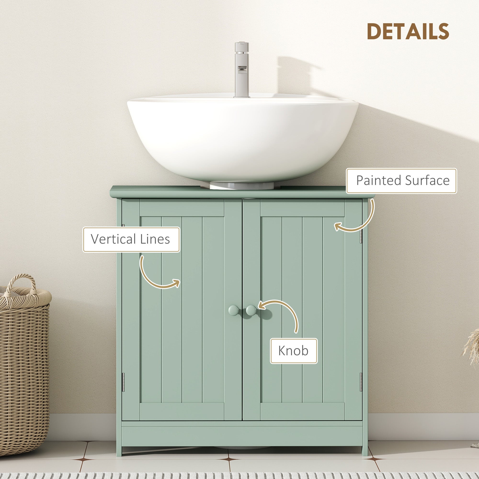 Green Vanity Storage Cabinet