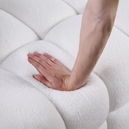 62.2length ,35.83inch  Deepth ,human Body Structure For USA People, Marshmallow Sofa,boucle Sofa ,White Color, 2 Seater