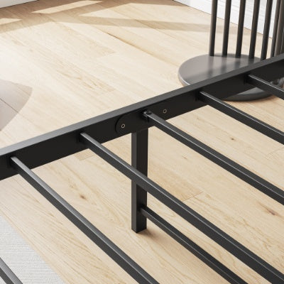 Black Metal Storage Bed