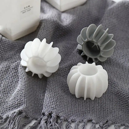 Eco-friendly laundry washing white and gray silicone flower-shaped detergent dispensers 10-piece set