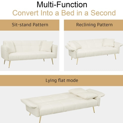 Grey Folding Armrest Sofa