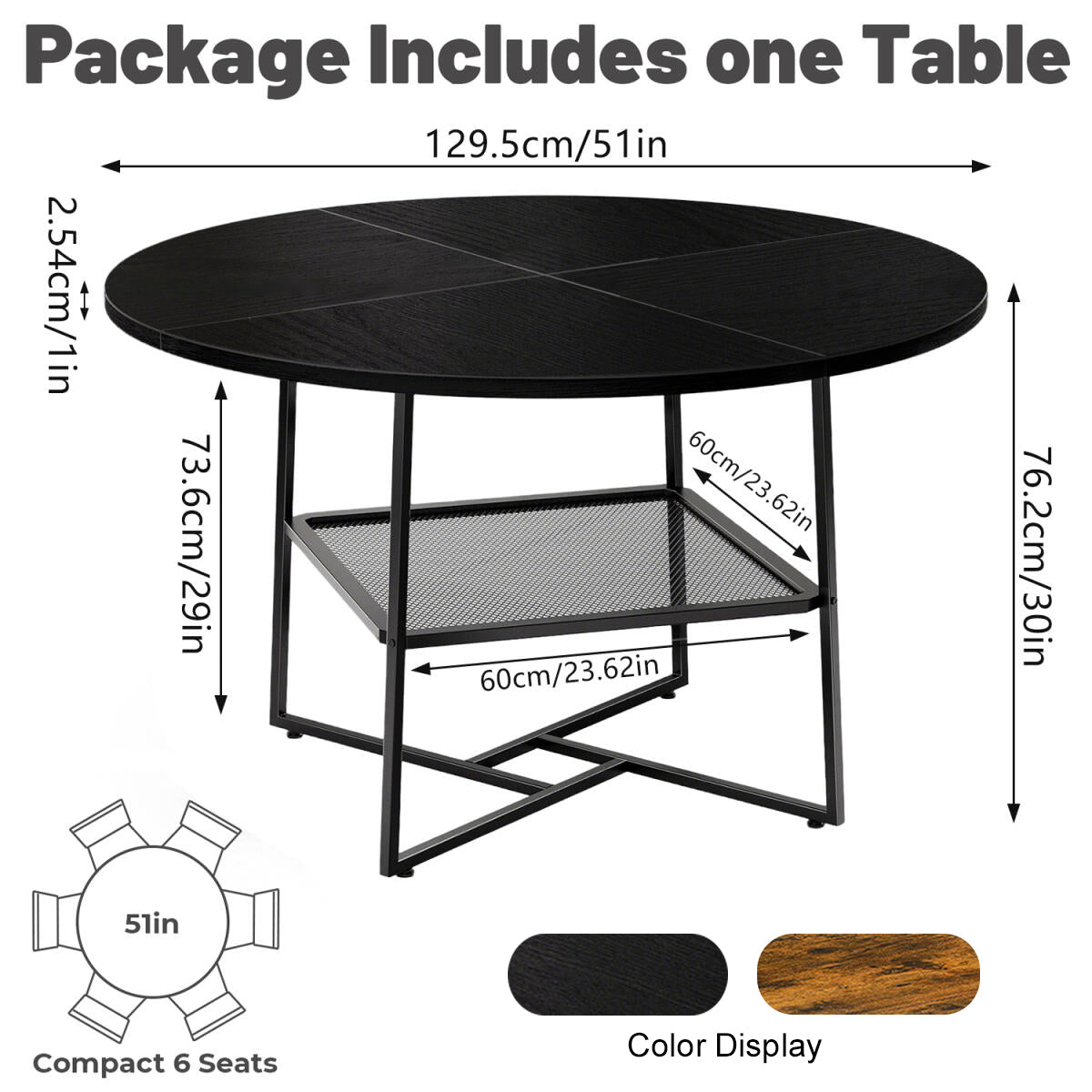 Black Round Dining Table