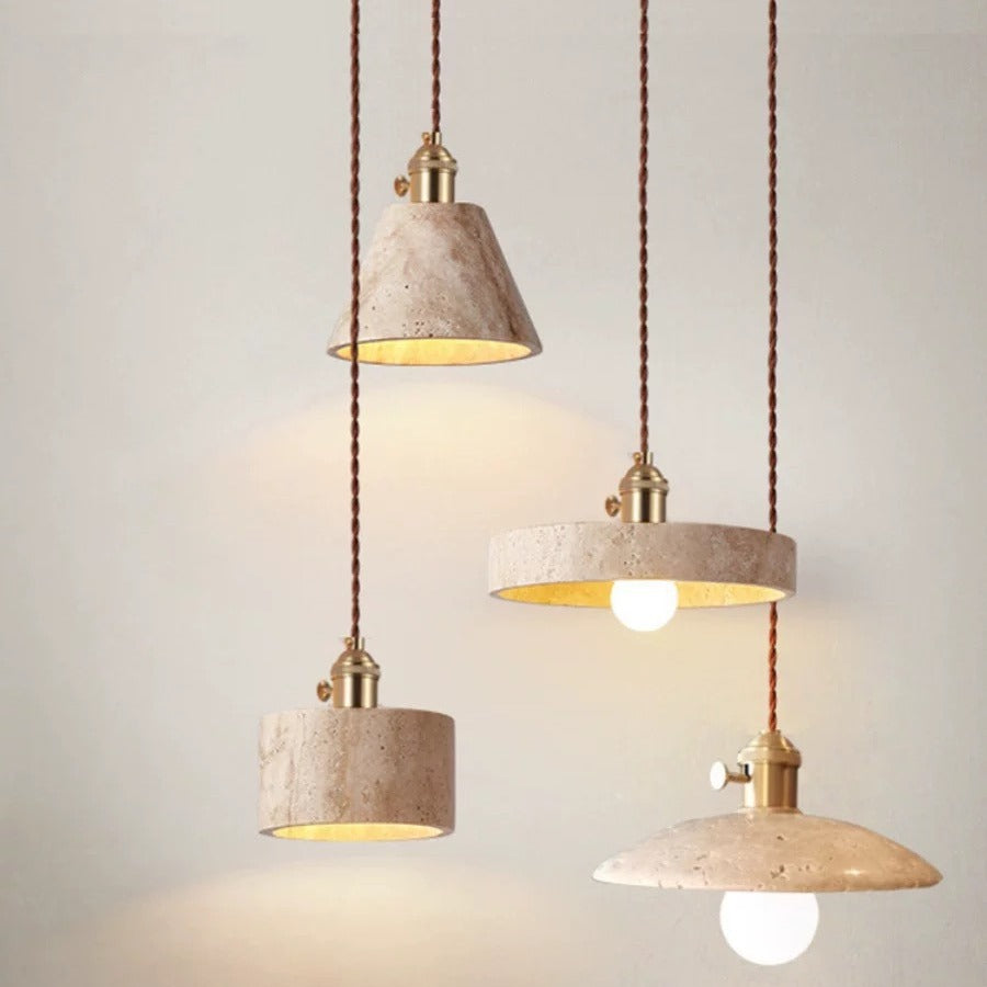 Modern Cream Style Yellow Cave Stone Chandelier