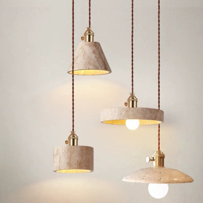 Modern Cream Style Yellow Cave Stone Chandelier