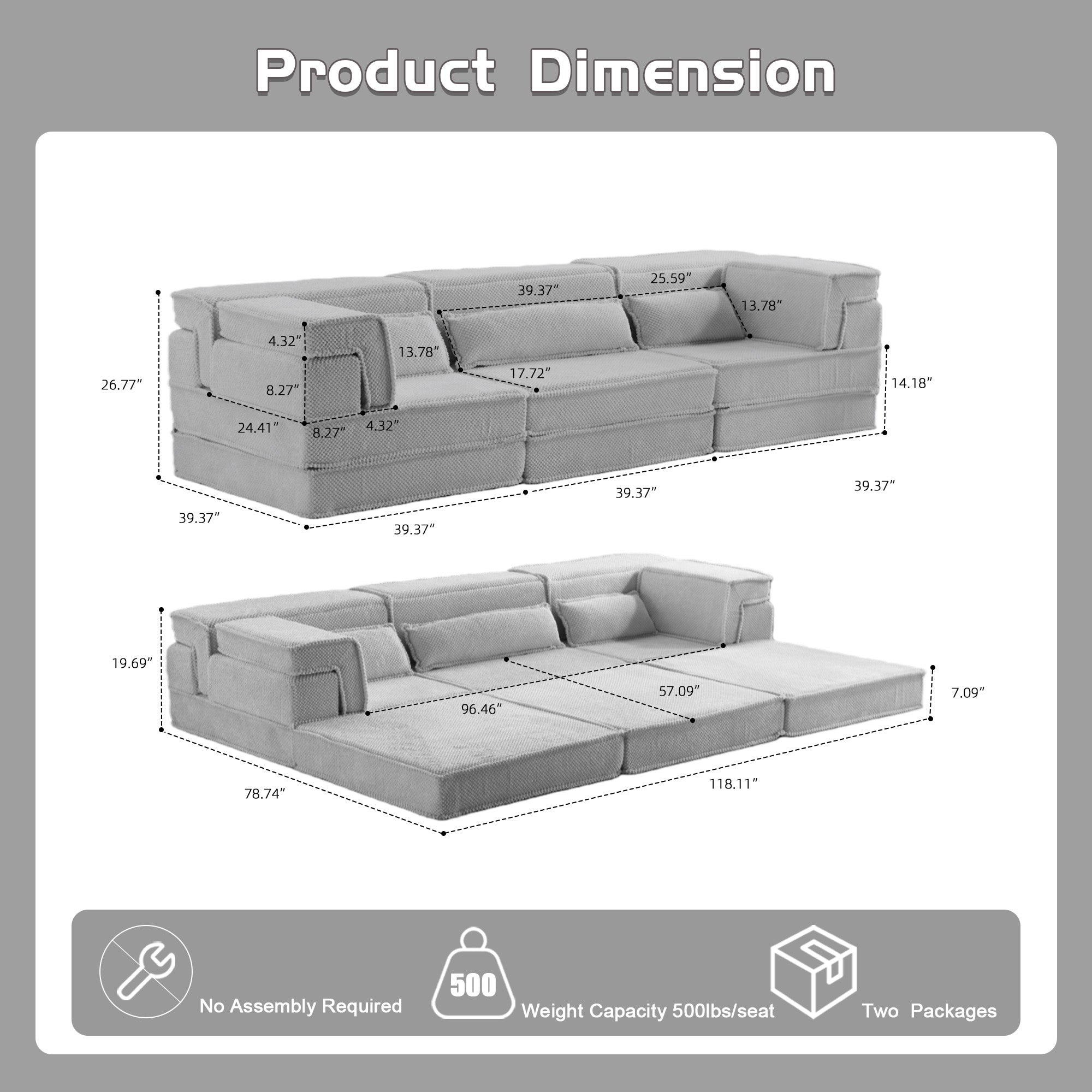 Light Grey Modular Sofa