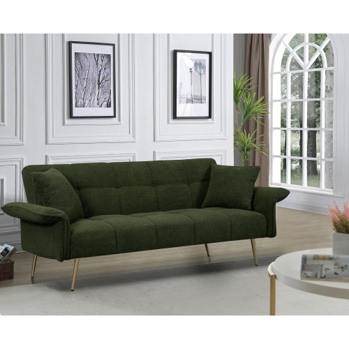 Grey Folding Armrest Sofa Green Quick-Convert