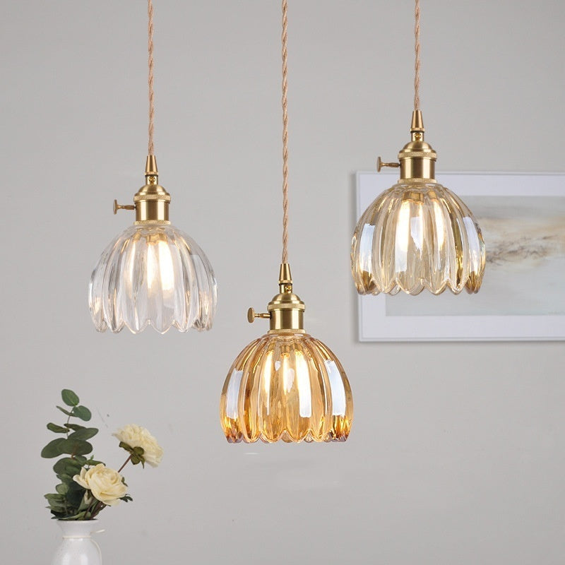 Amber Glass Flower Chandelier