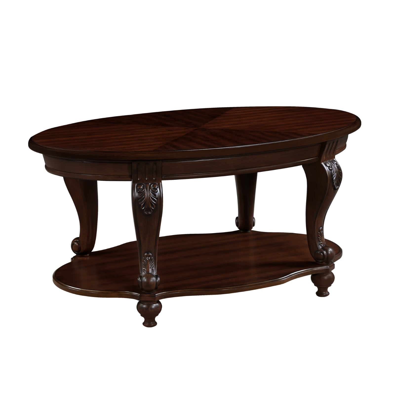 Wood Coffee Table Two-Tier Living Room