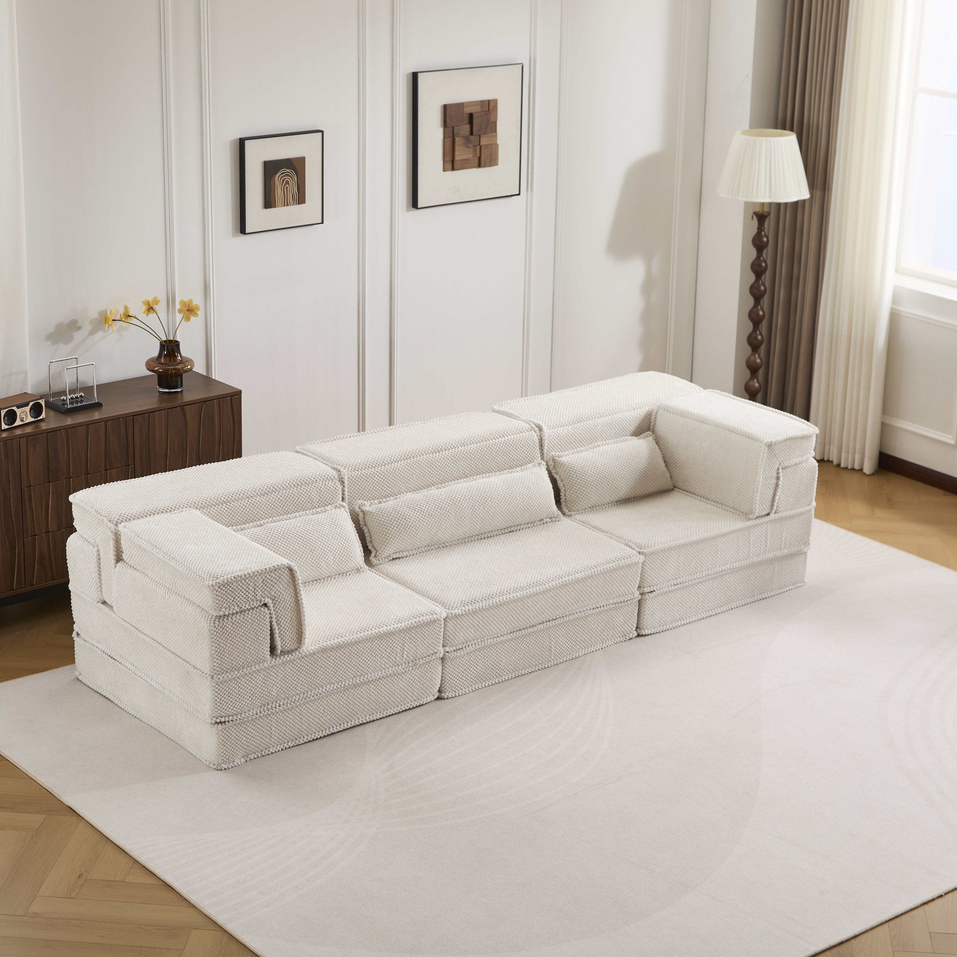 White Modular Sofa Pillows