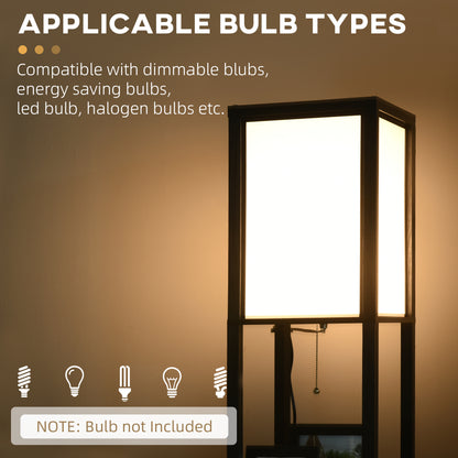 Modern Shelf Floor Lamp with Dual Ambient Light