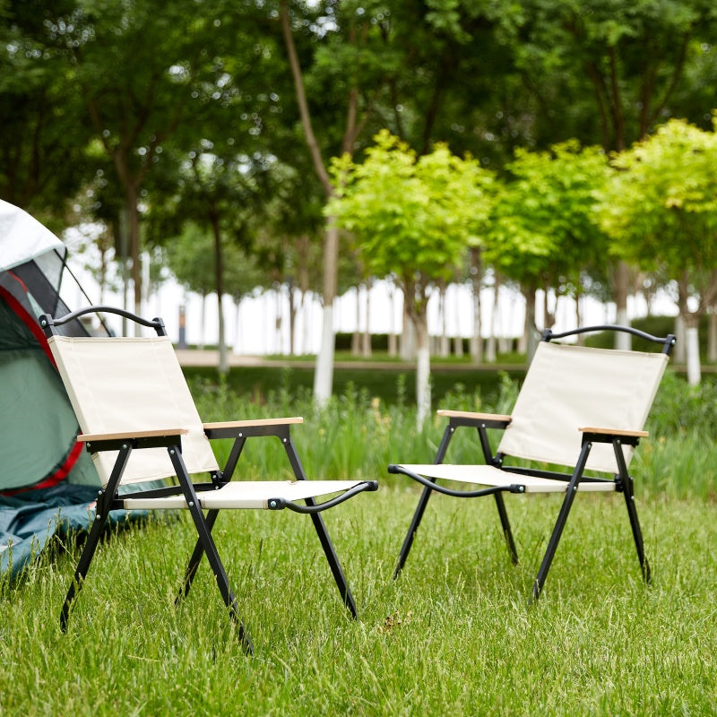 2-Piece Folding Outdoor Chair For Camping, Picnics, Beach, BBQ,& Patio