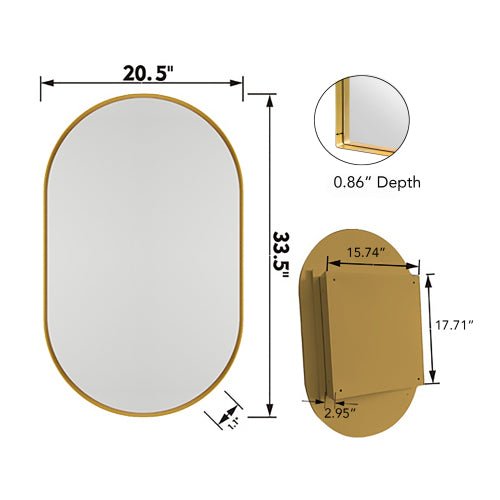 Matte Gold Medicine Cabinet