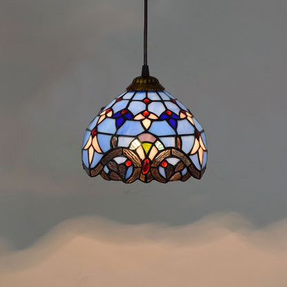 Retro Mediterranean Creative Stained Glass Chandelier
