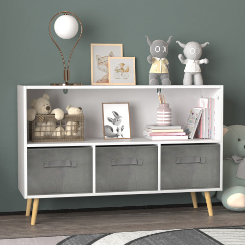 White Fabric Kids Bookshelf