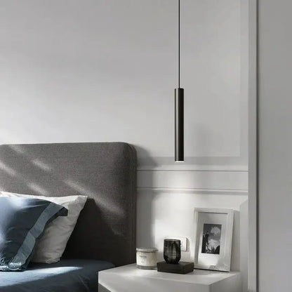 Black matte cylindrical pendant light from decorbites elegant brass pendant for bedside table and dining room decor