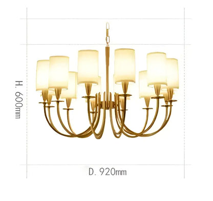 Elegant copper chandelier lights with twelve frosted glass shades and a gold-toned curved metal frame decorbites copper chandelier