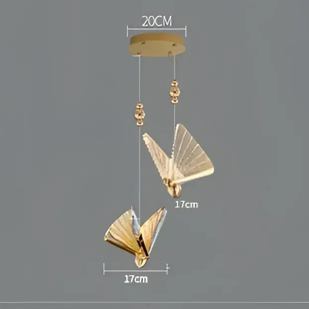 Elegant gold butterfly led pendant light featuring a metallic butterfly design with hanging beads for bedroom decorbites butterfly led decor