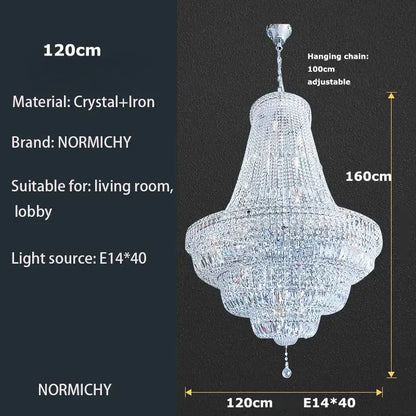 Elegant multi-tiered crystal chandelier with decorbites gold chrome iron frame and chrome k9 crystal for dining room decor