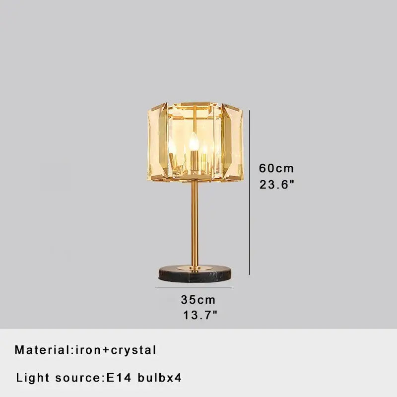 Elegant gold crystal bar table lamp with sleek iron base and black marble pedestal for crystal bar table decorbites decor