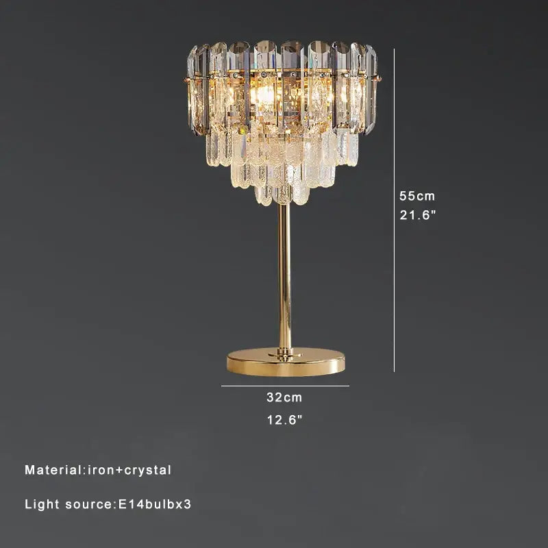 Elegant gold crystal bar table lamp with cascading crystal tiers for dining room decorbites crystal bar table lighting