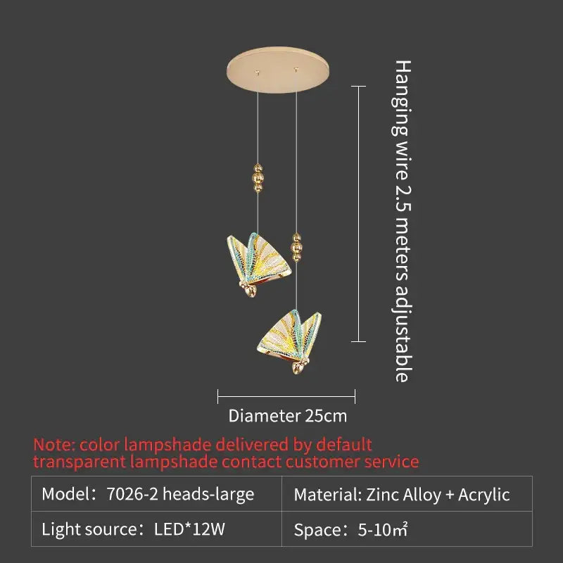 A pair of elegant gold iridescent butterfly stairs bar pendant lights with decorbites butterfly stairs design hang from ceiling