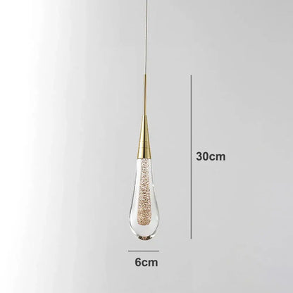 Elegant gold pendant light with crystal glass teardrop shade and sparkling beads for decorbites crystal glass decor