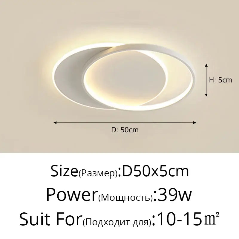 Modern white cloud led master bedroom chandelier with sleek minimalist design and two interlocking rings decorbites elegant master