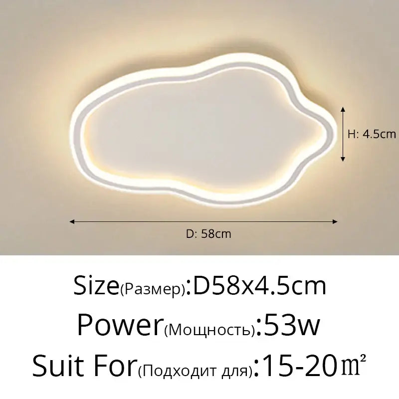 Elegant master bedroom chandelier with a modern white cloud-shaped frame and warm led illumination by decorbites elegant master