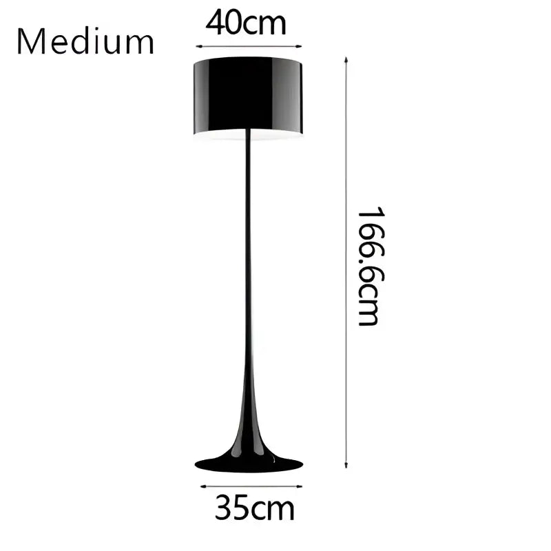 Black glossy floor lamp with sleek slender stem providing warm glow decorbites elegant mushroom floor decor