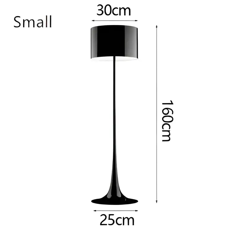 Black matte-finished floor lamp with sleek modern design and cylindrical shade for warm living room decorbites elegant mushroom floor