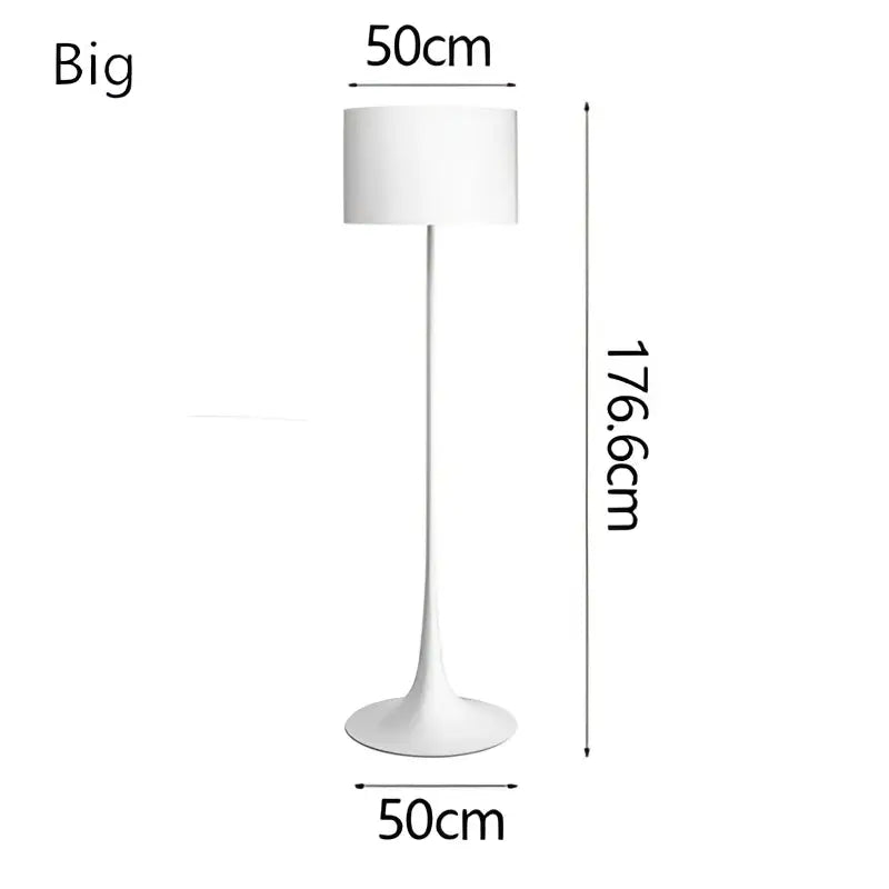 White ceramic floor lamp with cylindrical shade and slender stem for decorbites elegant mushroom floor living room glow